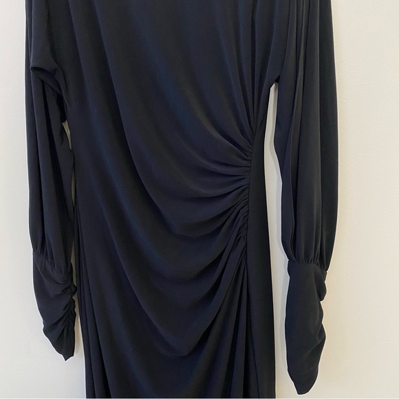 Ralph Lauren Black Ruched Long Sleeve Maxi Dress - Picture 7 of 8